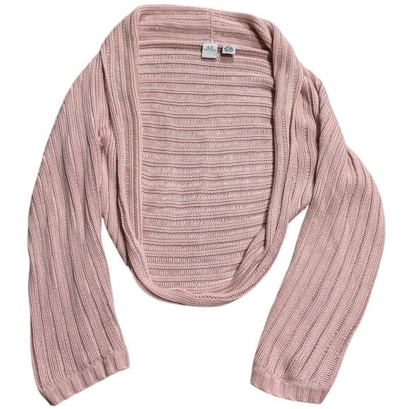 VTG Armani Exchange Bolero Sweater Cardigan Lyocell Cotton Blend Womens M/L Pink - Picture 1 of 10